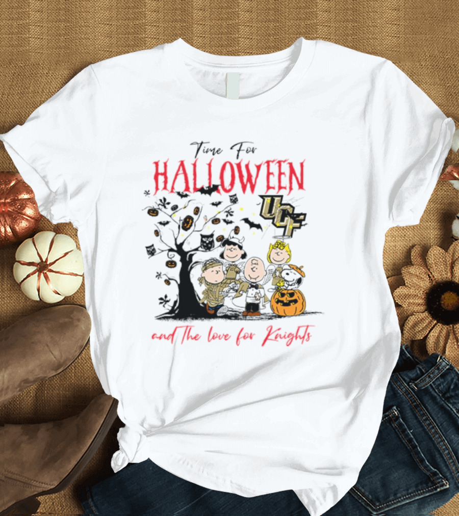 Time For Halloween Peanuts Characters With UCF Knights Spirit T-Shirt