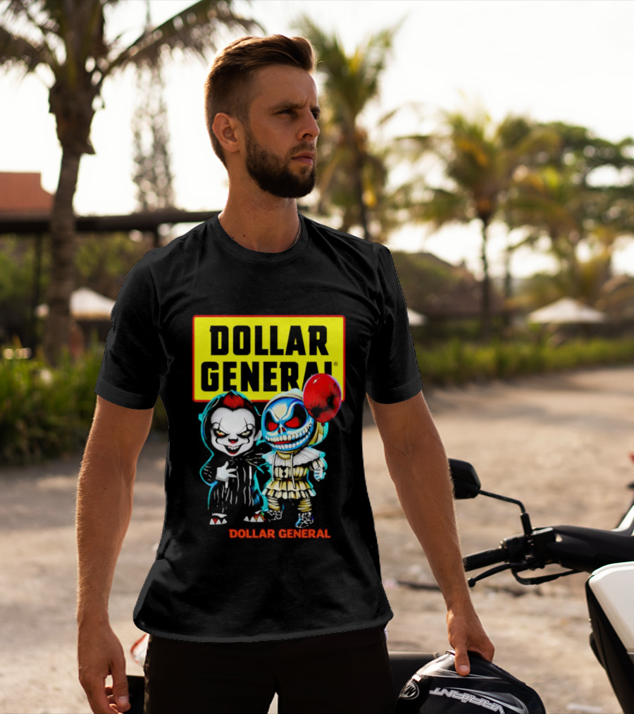 Dollar General Halloween Pennywise And Jack Skellington Crossover T-Shirt