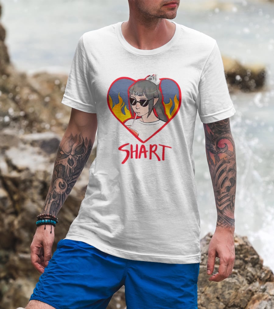 Shart Heart Sunglasses Flame Princess T-Shirt
