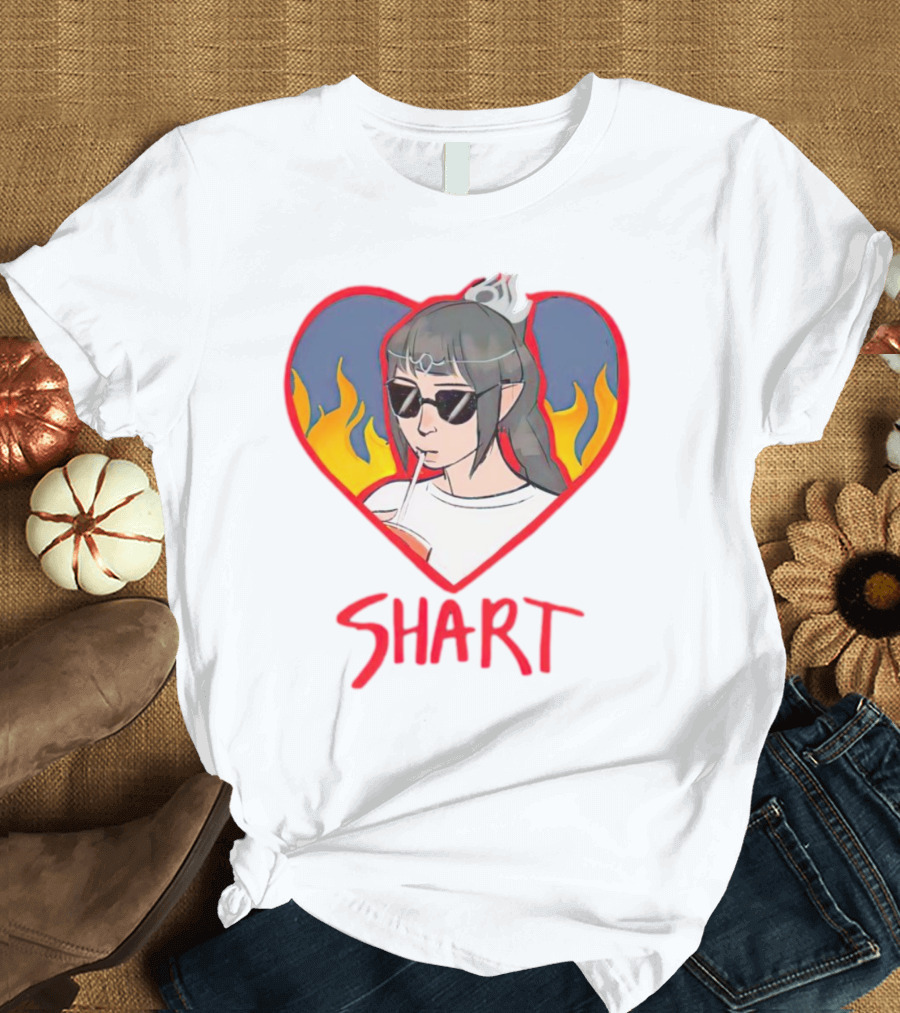 Shart Heart Sunglasses Flame Princess T-Shirt