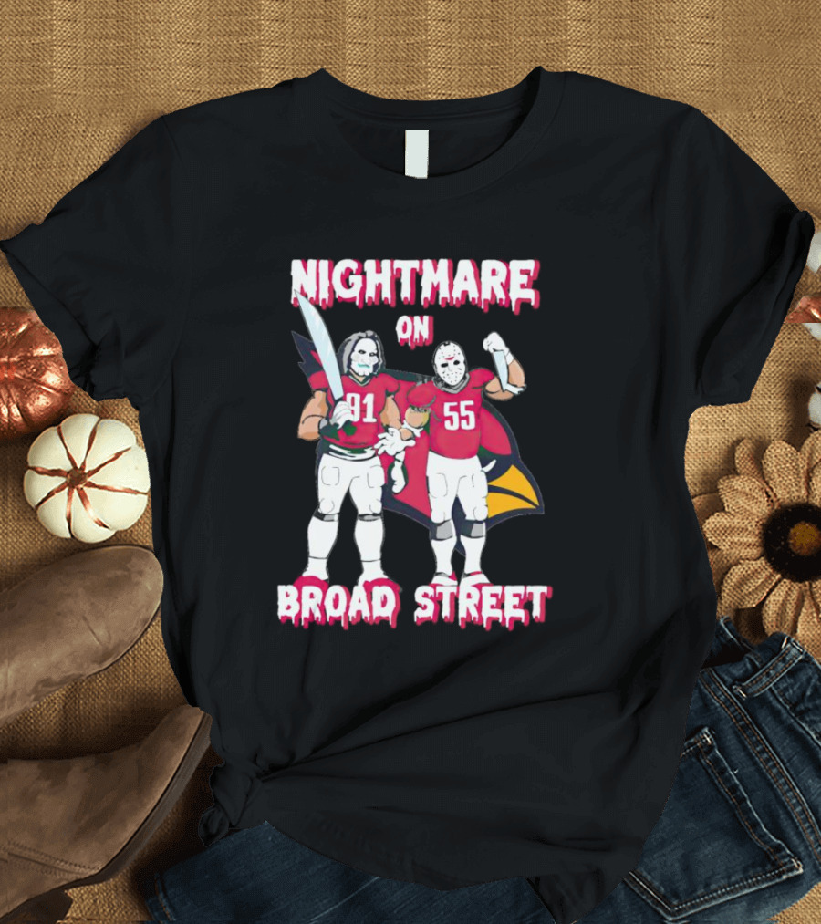 Nightmare On Broad Street Arizona Cardinals Halloween Billy Jason Voorhees T-Shirt