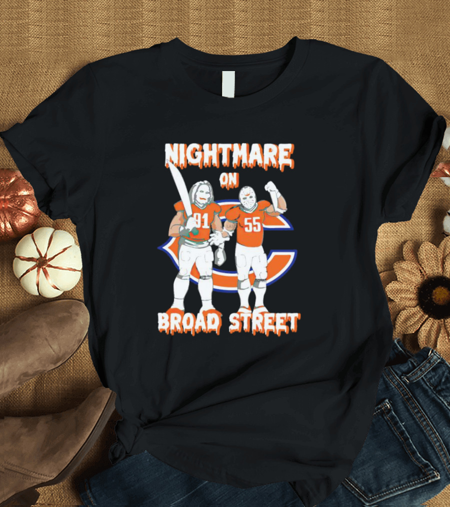 Nightmare On Broad Street Chicago Bears Halloween Jason Voorhees Billy T-Shirt