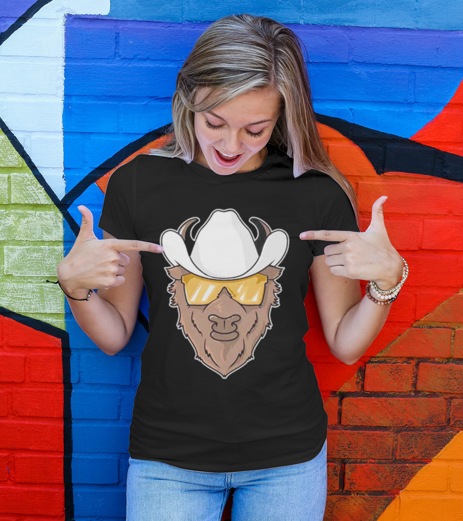 Deion Sanders Colorado Buffaloes Cowboy Hats Sunglasses Buffalo Head T-Shirt