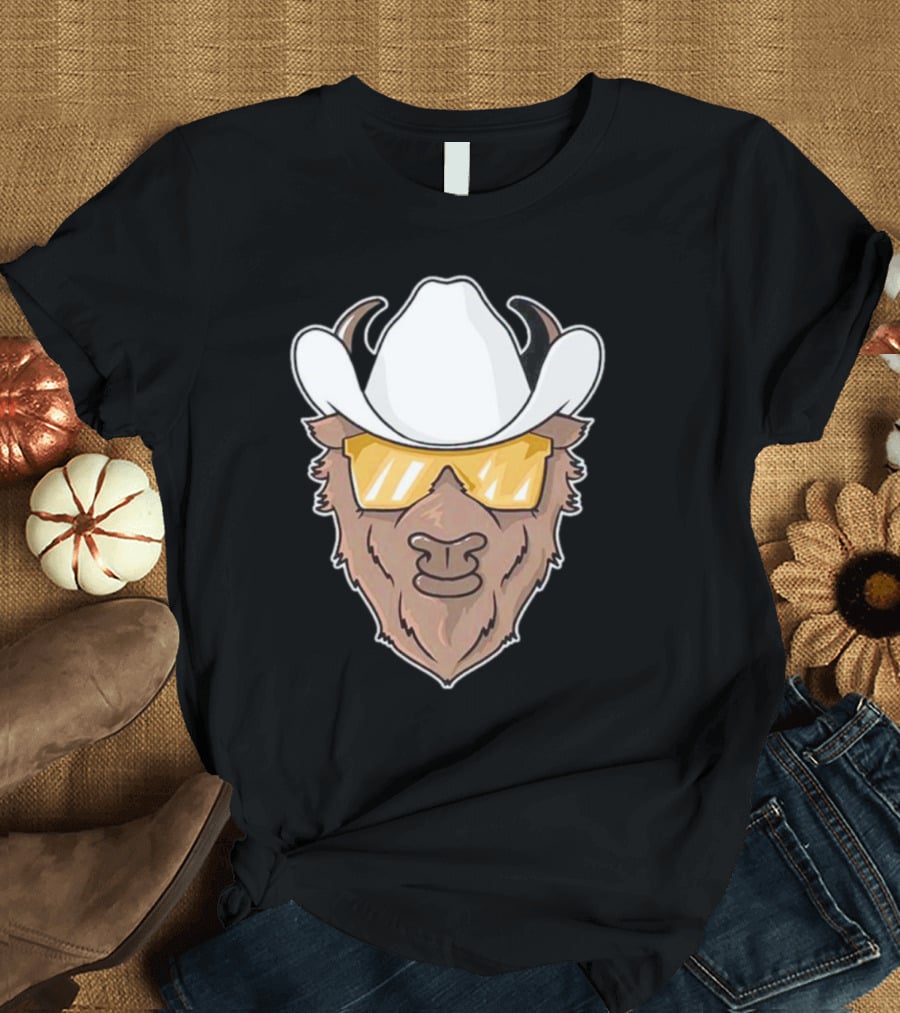 Deion Sanders Colorado Buffaloes Cowboy Hats Sunglasses Buffalo Head T-Shirt