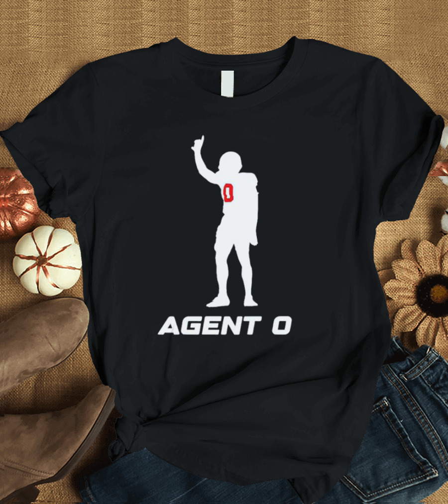 DeMarvion Overshown Agent 0 Football Silhouette Victory Pose T-Shirt