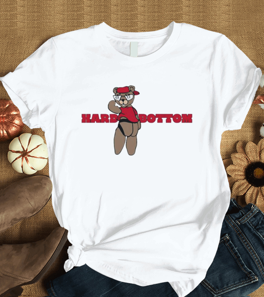 HARD BOTTOM Bear Wearing Red Bandana And Glasses T-Shirt