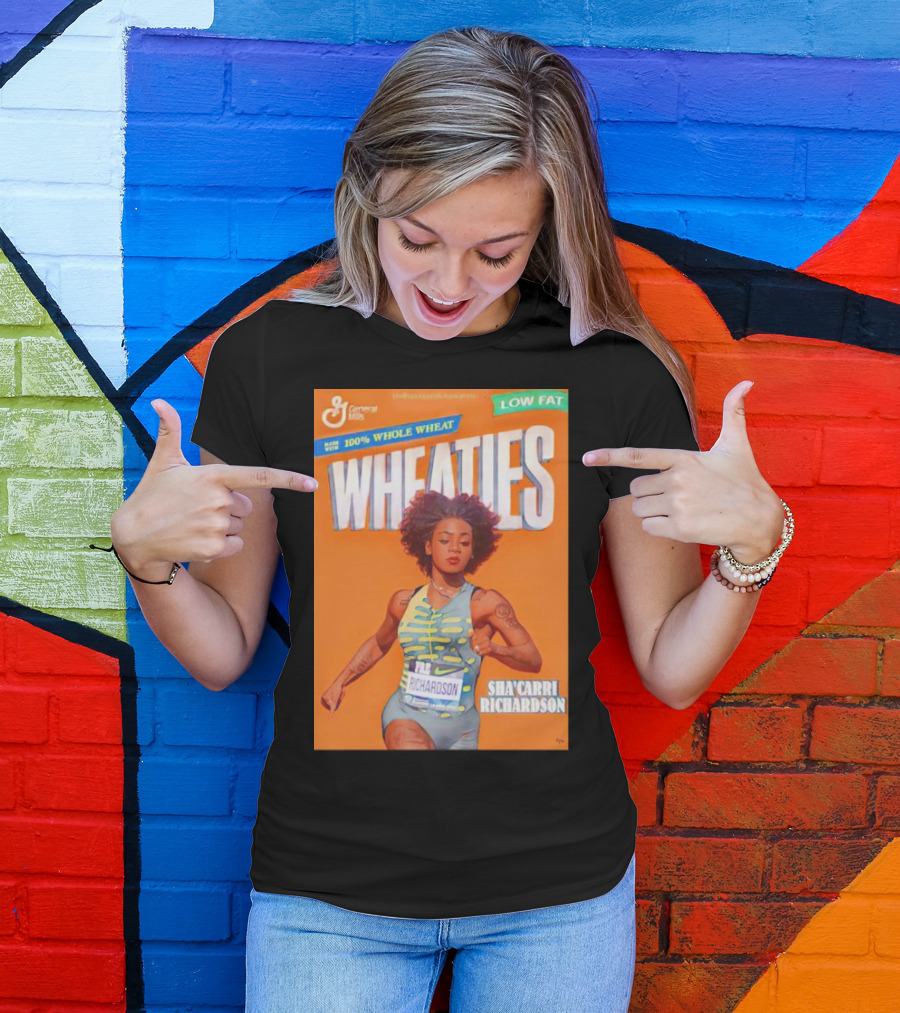 Sha’carri Richardson On Wheaties Box General Mills 100% Whole Wheat Low Fat T-Shirt