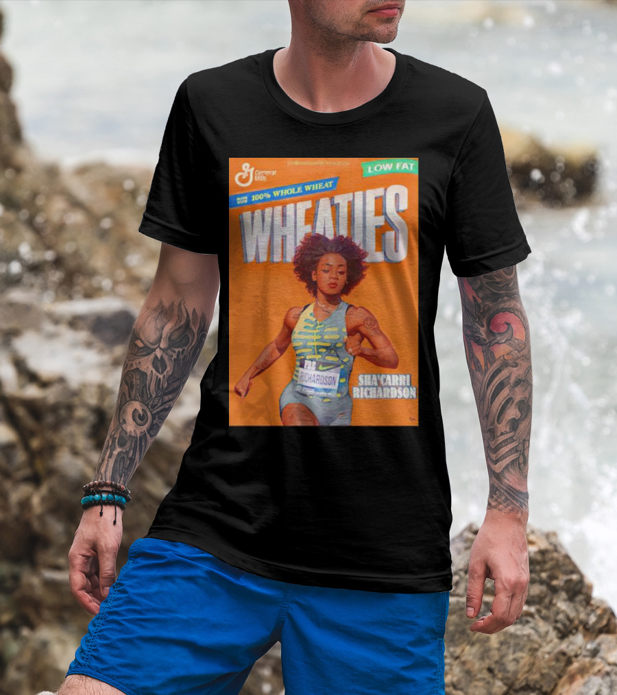 Sha’carri Richardson On Wheaties Box General Mills 100% Whole Wheat Low Fat T-Shirt