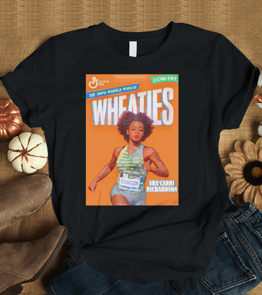Sha’carri Richardson On Wheaties Box General Mills 100% Whole Wheat Low Fat T-Shirt