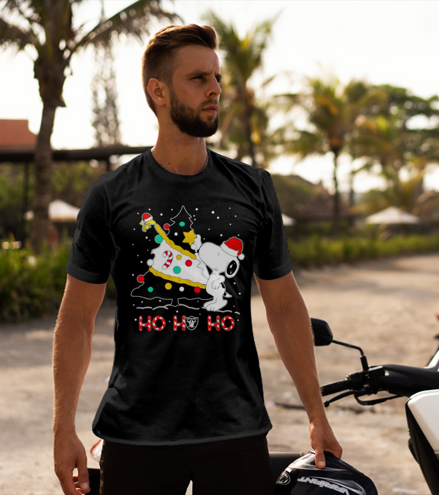 Snoopy Woodstock Las Vegas Raiders Christmas Ho Ho Ho T-Shirt