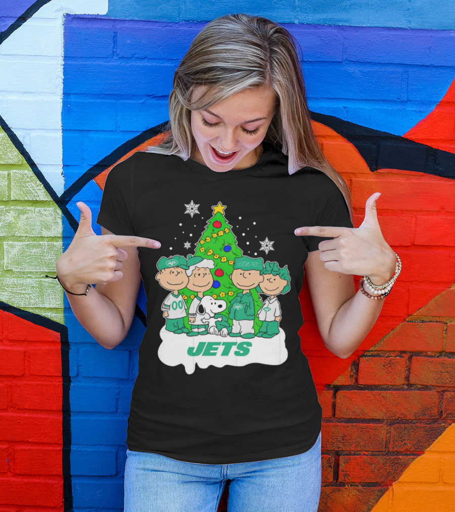 Peanuts Characters Jets Christmas Tree Holiday T-Shirt