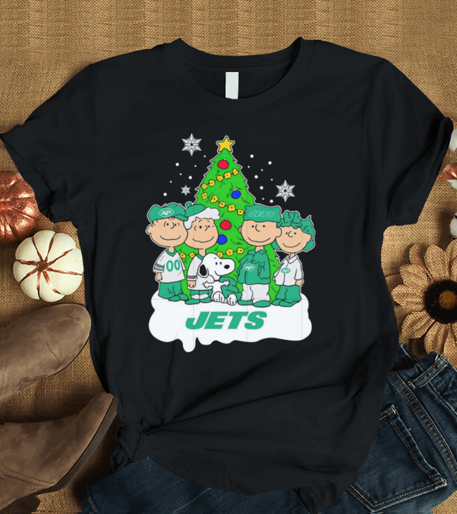Peanuts Characters Jets Christmas Tree Holiday T-Shirt