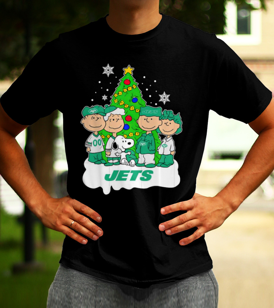 Peanuts Characters Jets Christmas Tree Holiday T-Shirt