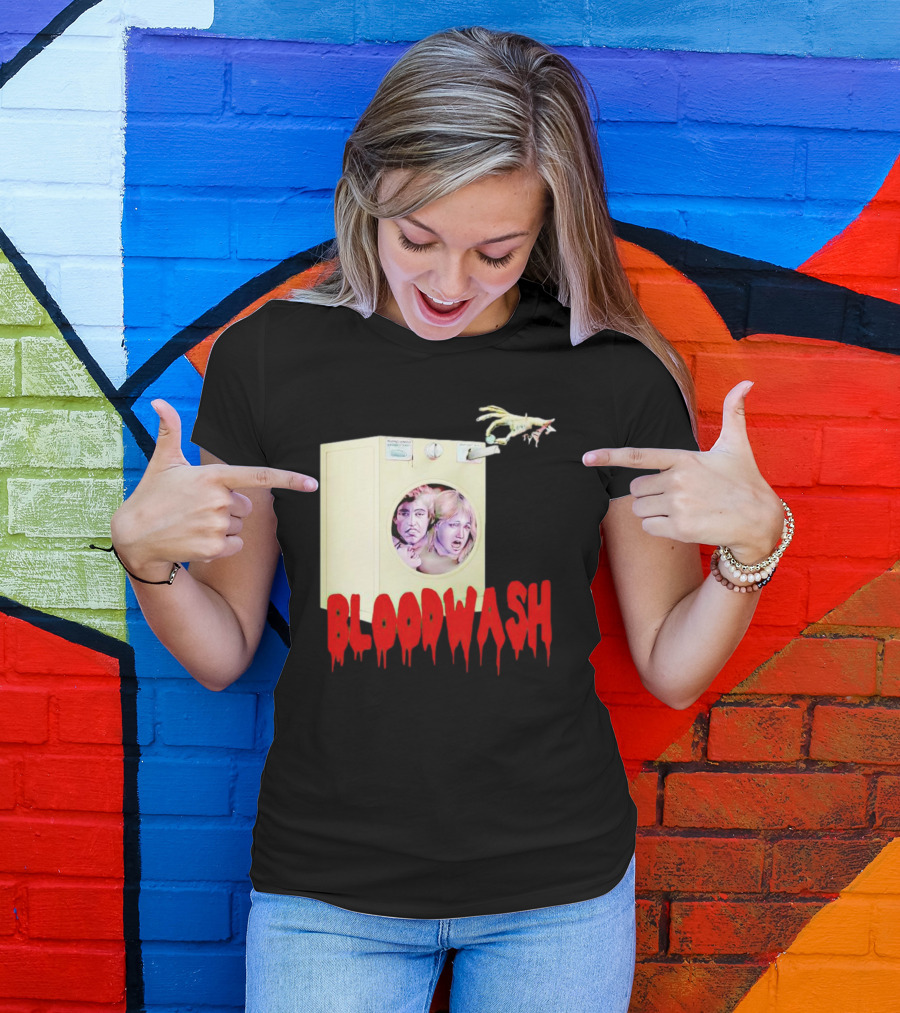 Bloodwash Haunted Laundromat Horror Washer Creature T-Shirt
