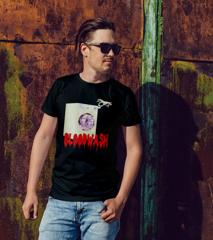 Bloodwash Haunted Laundromat Horror Washer Creature T-Shirt