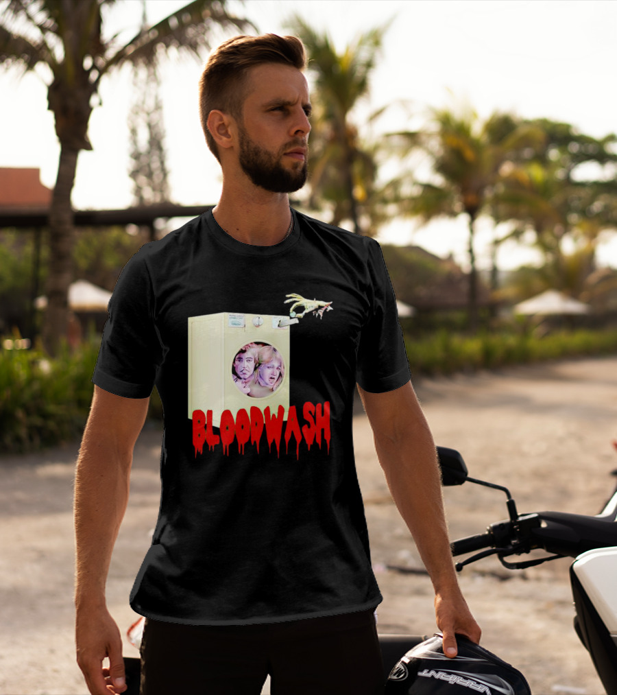 Bloodwash Haunted Laundromat Horror Washer Creature T-Shirt