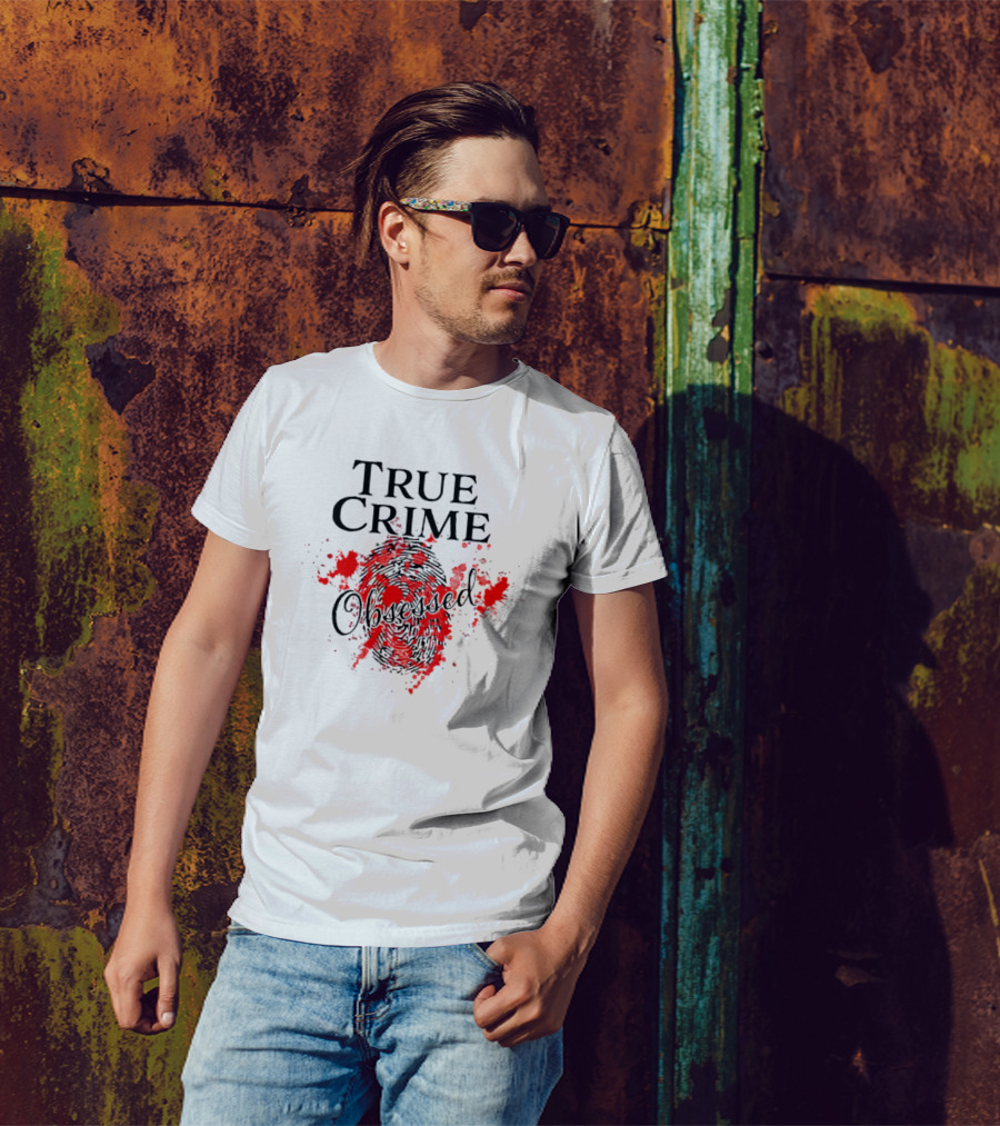 True Crime Obsessed Fingerprints Blood T-Shirt