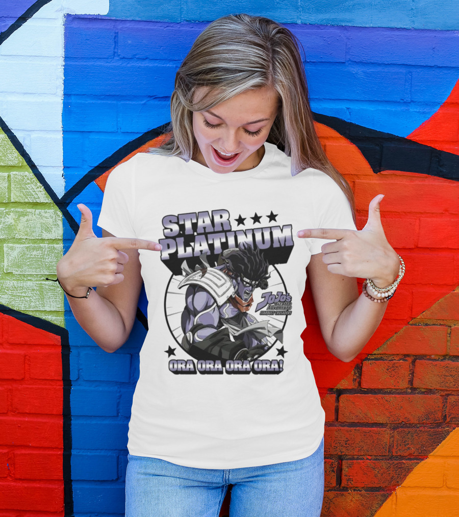 Star Platinum JoJo's Bizarre Adventure Ora Ora Ora Circle T-Shirt