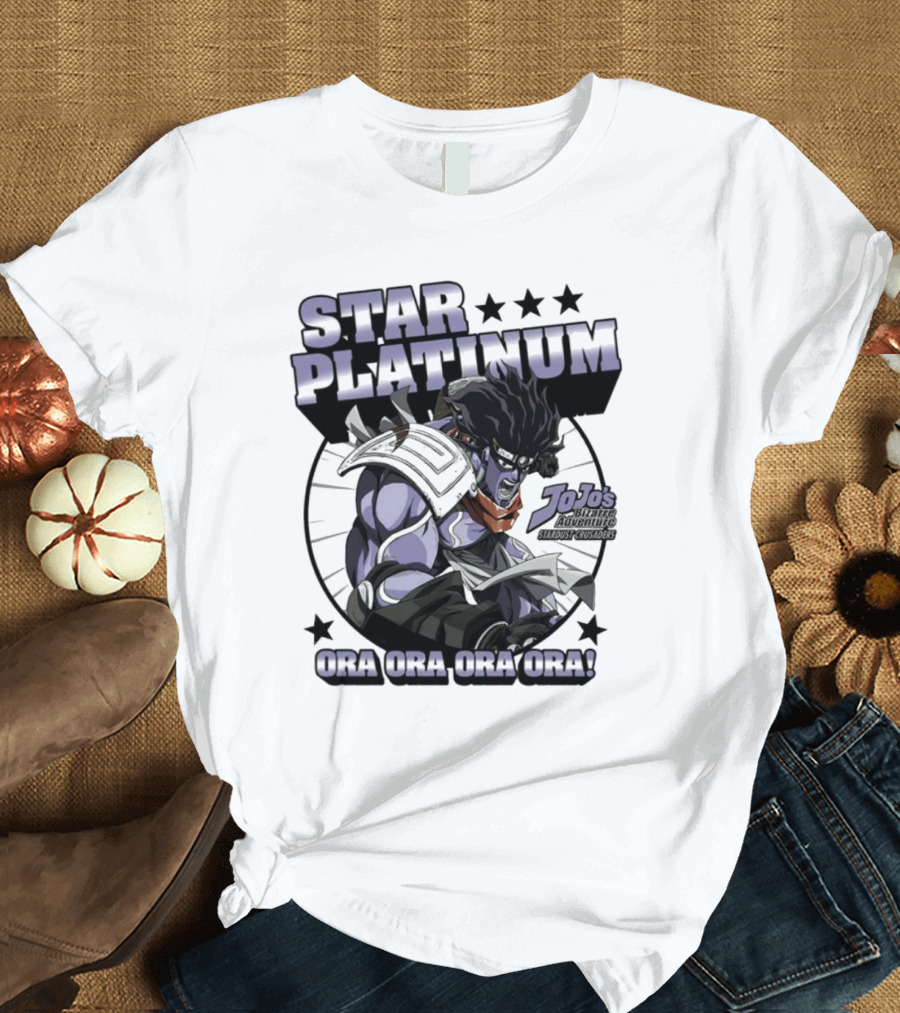 Star Platinum JoJo's Bizarre Adventure Ora Ora Ora Circle T-Shirt