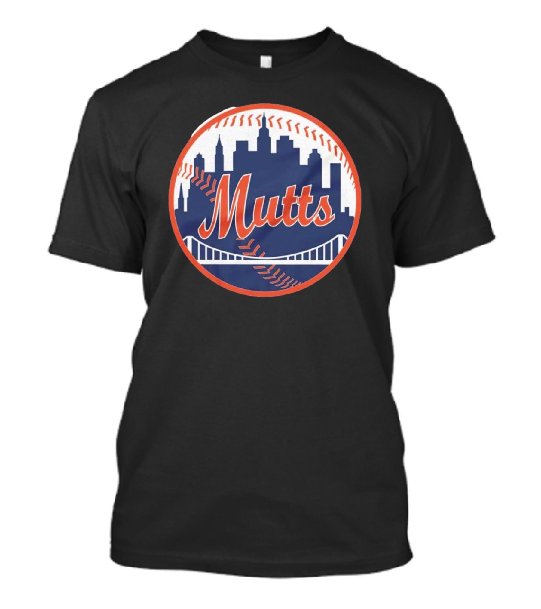 New York City Skyline Baseball Mutts T-Shirt