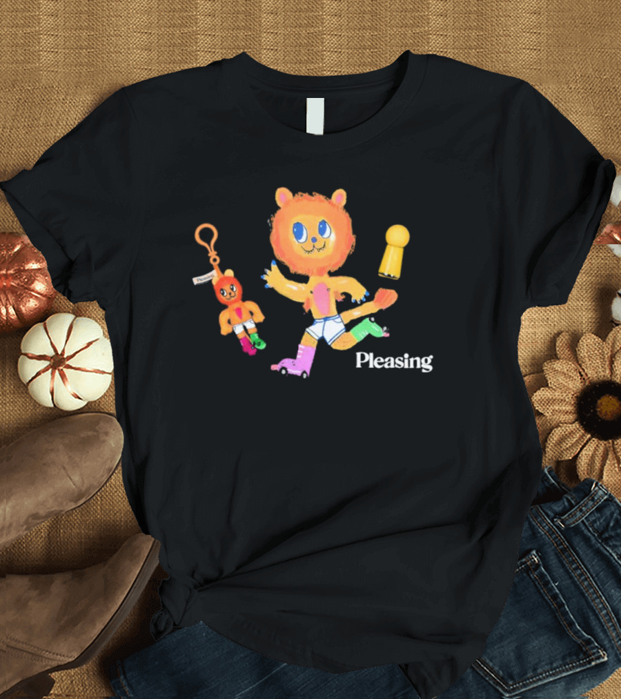 Pleasing The Lion's Underpants Bundle Colorful Roller Skating Character And Keychain T-Shirt