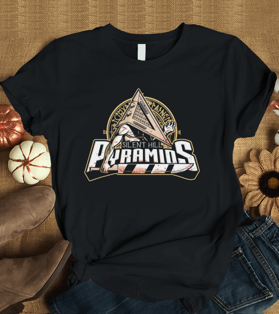 Silent Hill Pyramids Pyramid Head Horror Game Icon Text T-Shirt