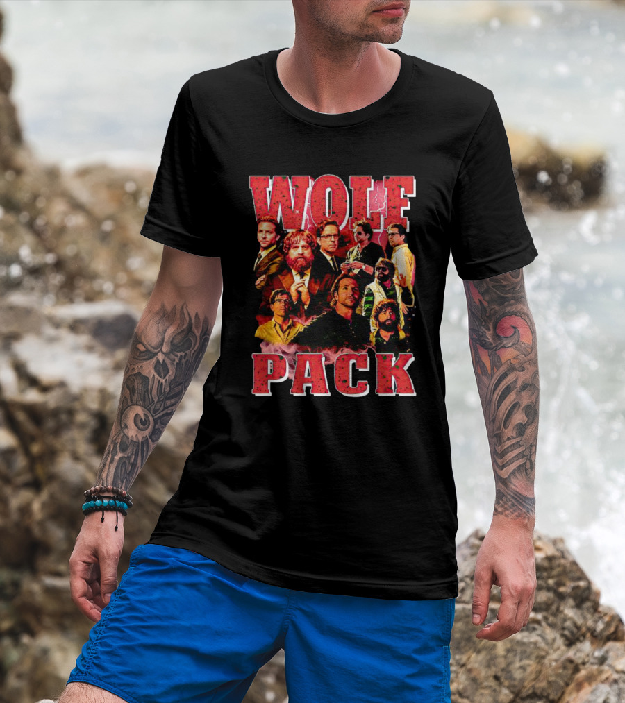 WOLF PACK Picture Collage Hangover Movie Cast Reunion T-Shirt