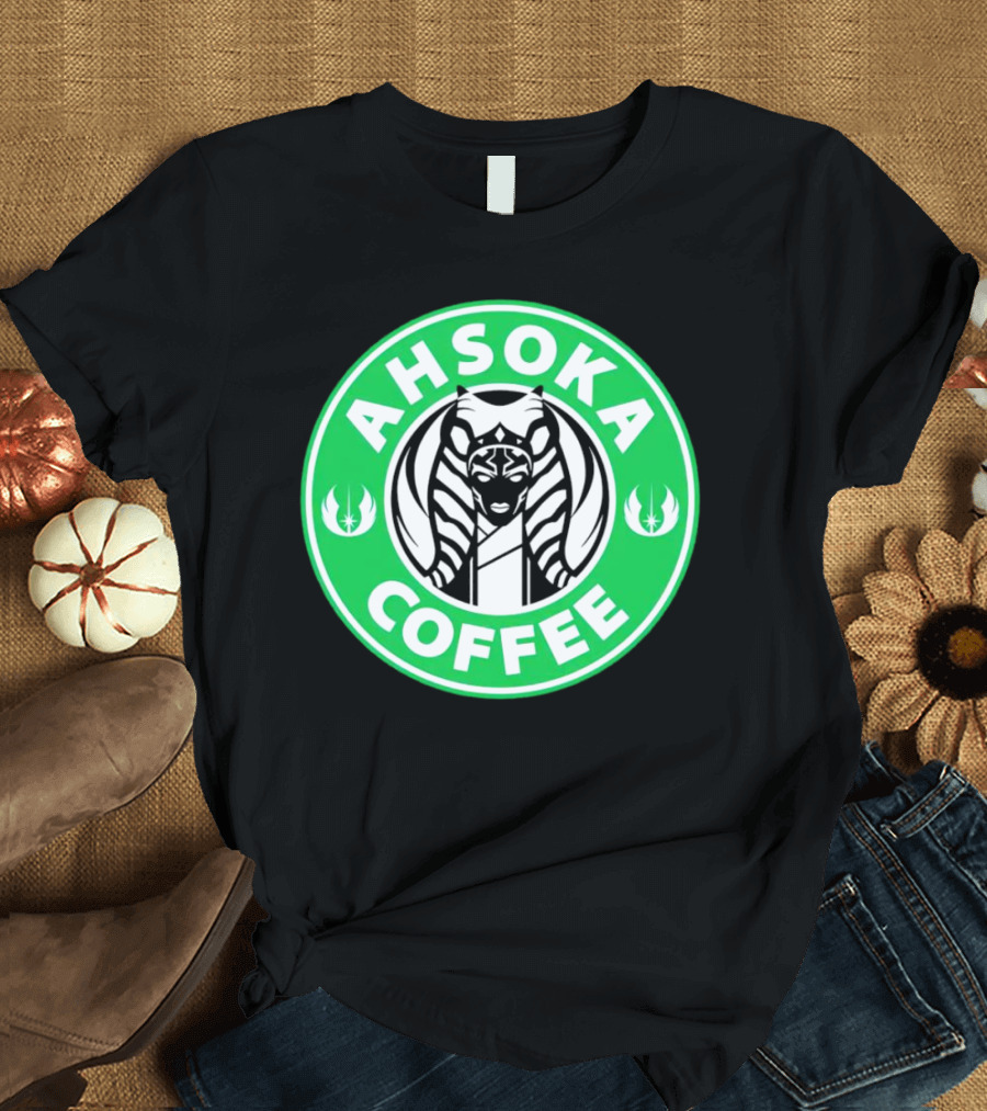 Ahsoka Coffee Star Wars Parody Logo Jedi Symbols T-Shirt
