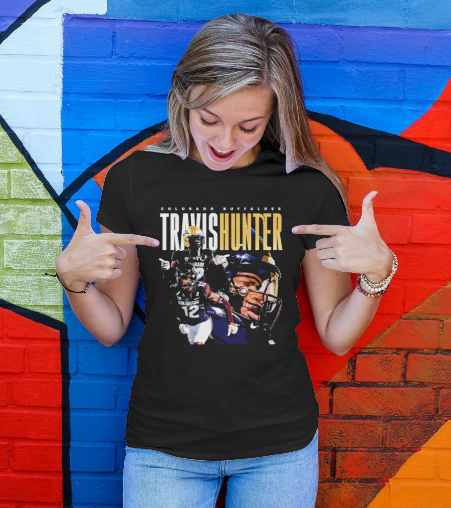 Colorado Buffaloes Travis Hunter Football Player Collage T-Shirt