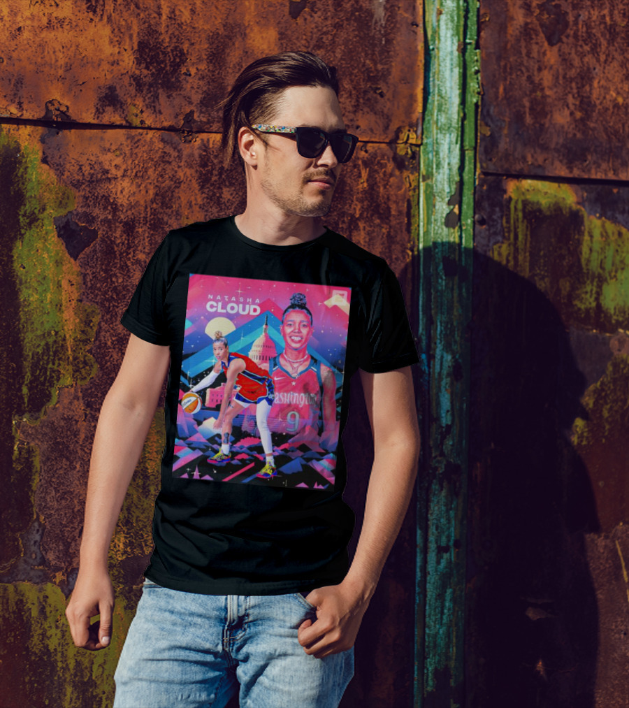 Natasha Cloud Washington Mystics Basketball 9 Capital Skyline T-Shirt