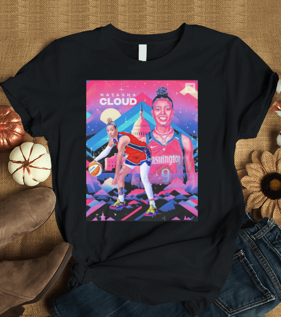 Natasha Cloud Washington Mystics Basketball 9 Capital Skyline T-Shirt