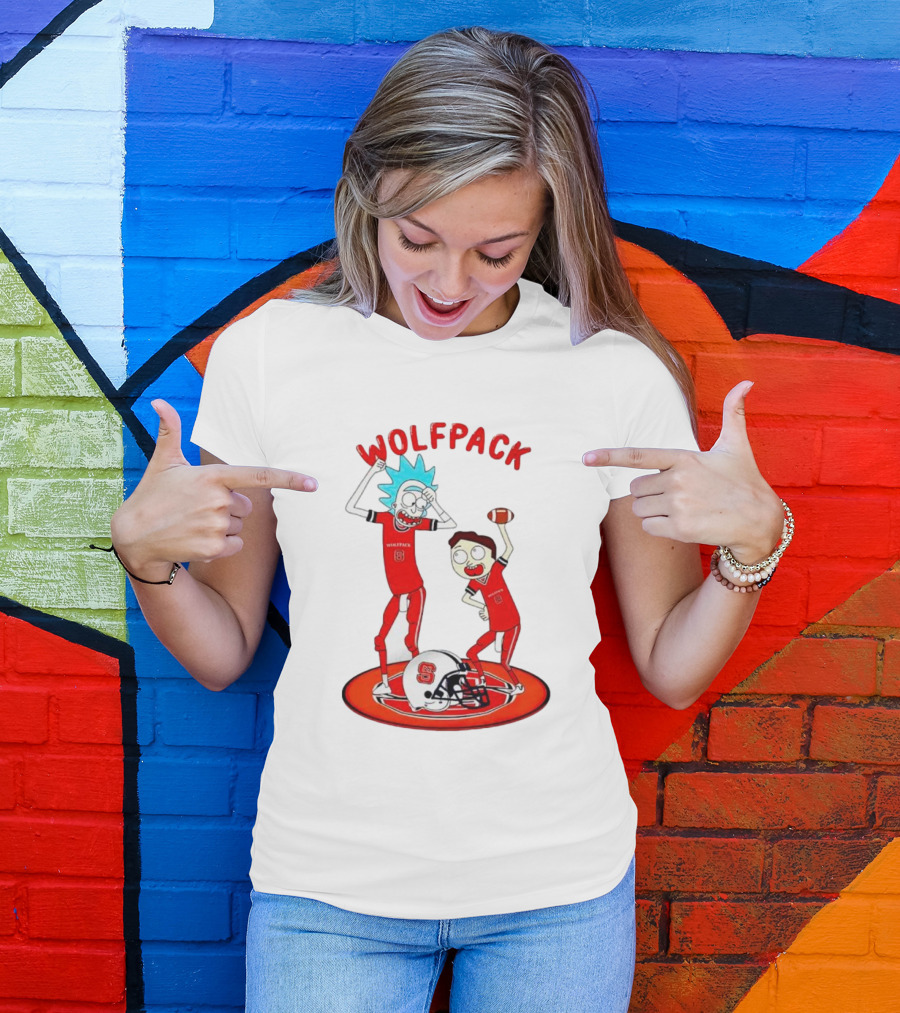 NC State Wolfpack Rick And Morty Football Dance Party T-Shirt