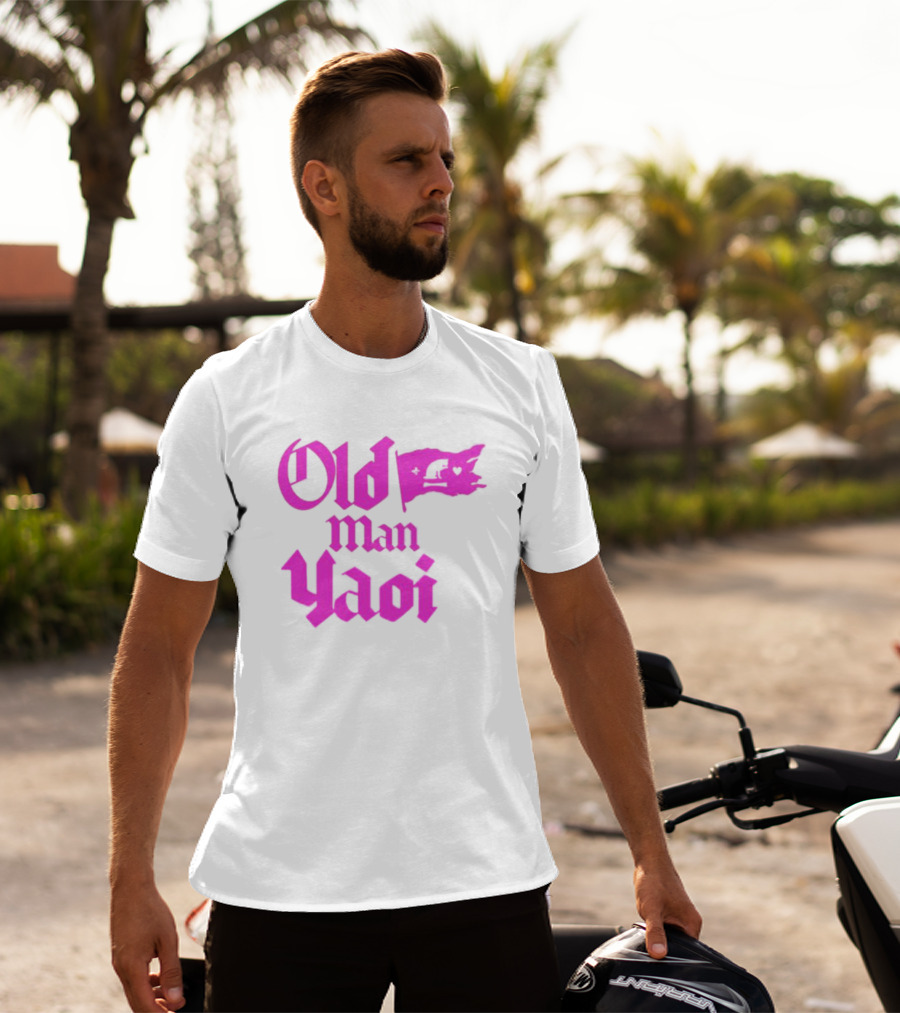 Old Man Yaoi Pink Gothic Text T-Shirt