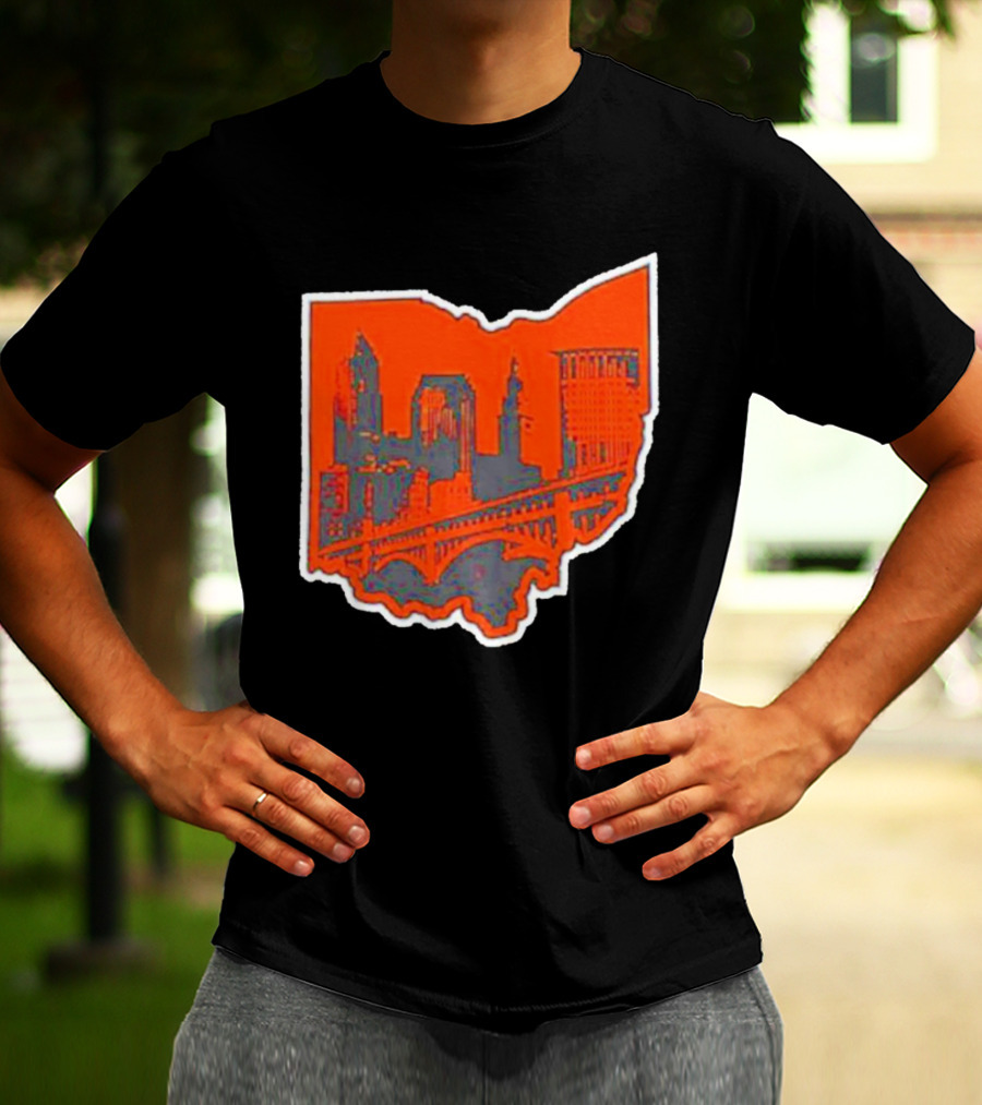 Where I’m From Cleveland State Skyline In Ohio Shape T-Shirt