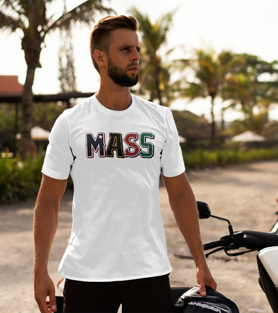 Mass Letter Logo In Multiple Colors T-Shirt