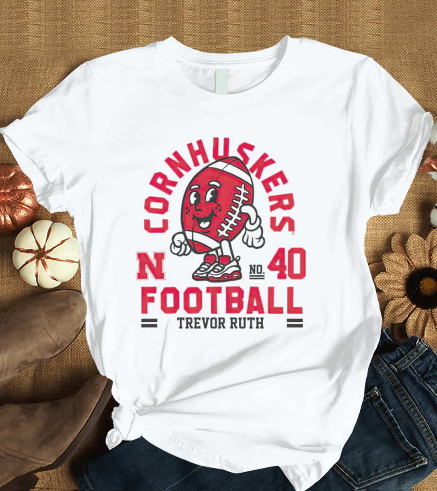 Cornhuskers Nebraska Football Trevor Ruth 40 T-Shirt