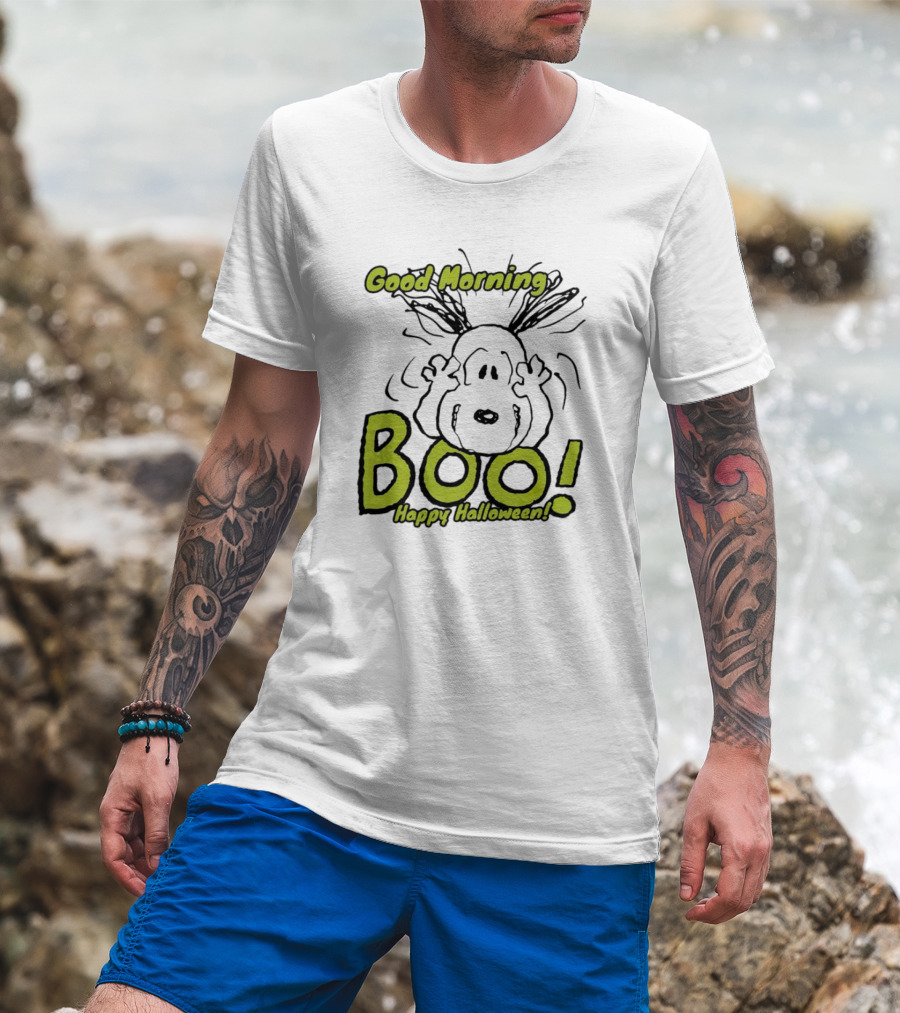 Good Morning Boo Happy Halloween Snoopy T-Shirt