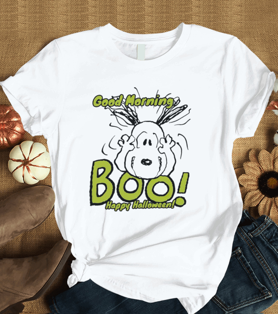 Good Morning Boo Happy Halloween Snoopy T-Shirt