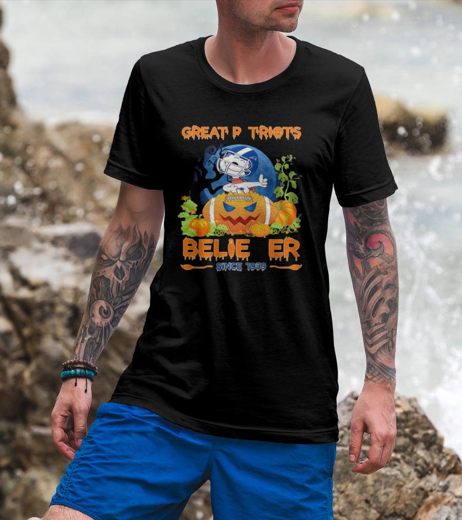 Great Patriots Believer Snoopy Halloween Since 1959 T-Shirt