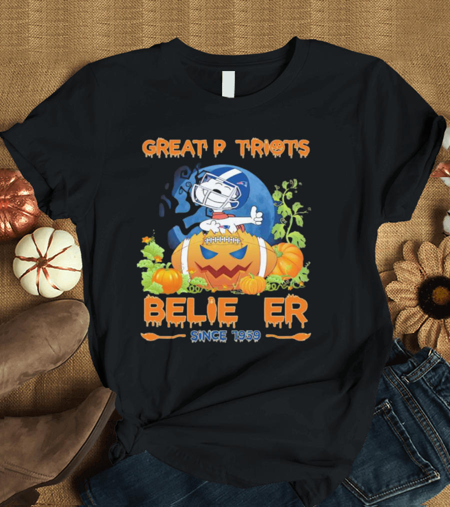 Great Patriots Believer Snoopy Halloween Since 1959 T-Shirt