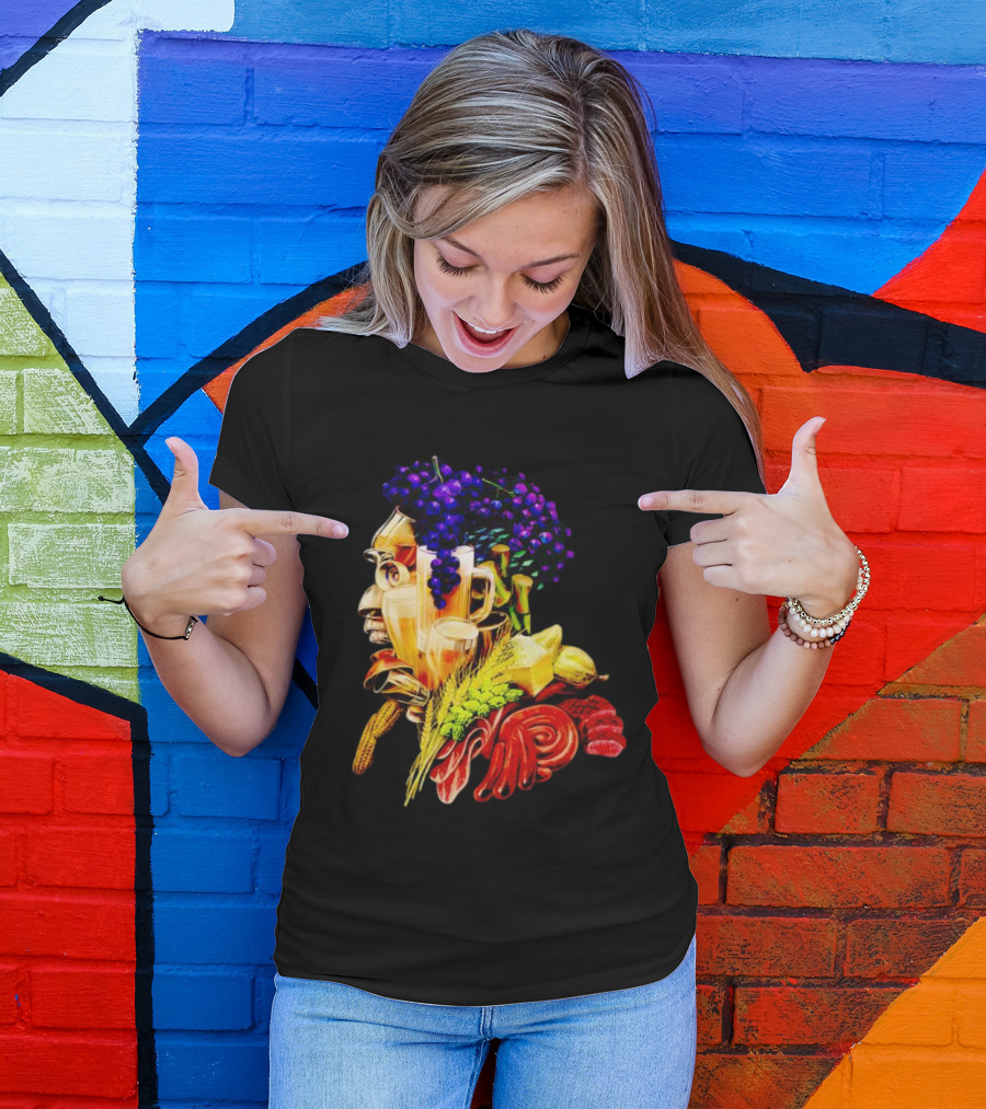 Toru Yano Damashie Baroque Food Face With Grapes And Wheat T-Shirt