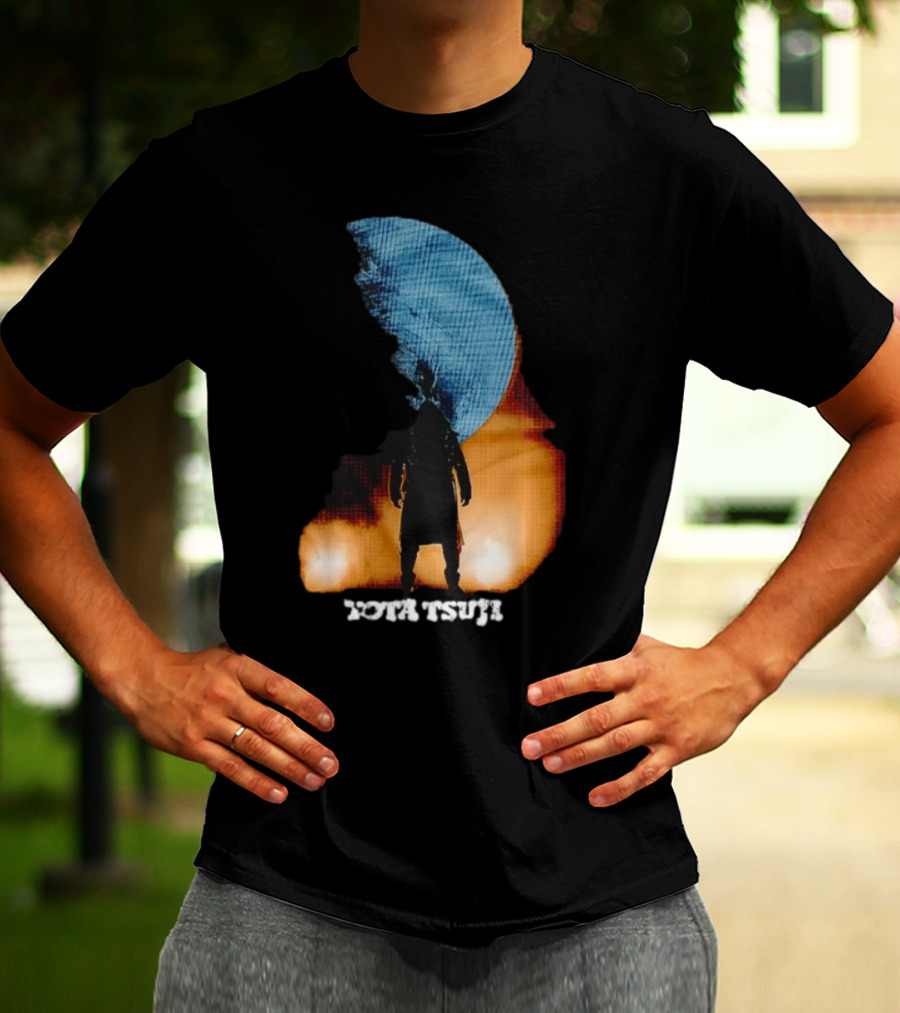 Yota Tsuji Moonrise Silhouette Against Orange And Blue Sky T-Shirt