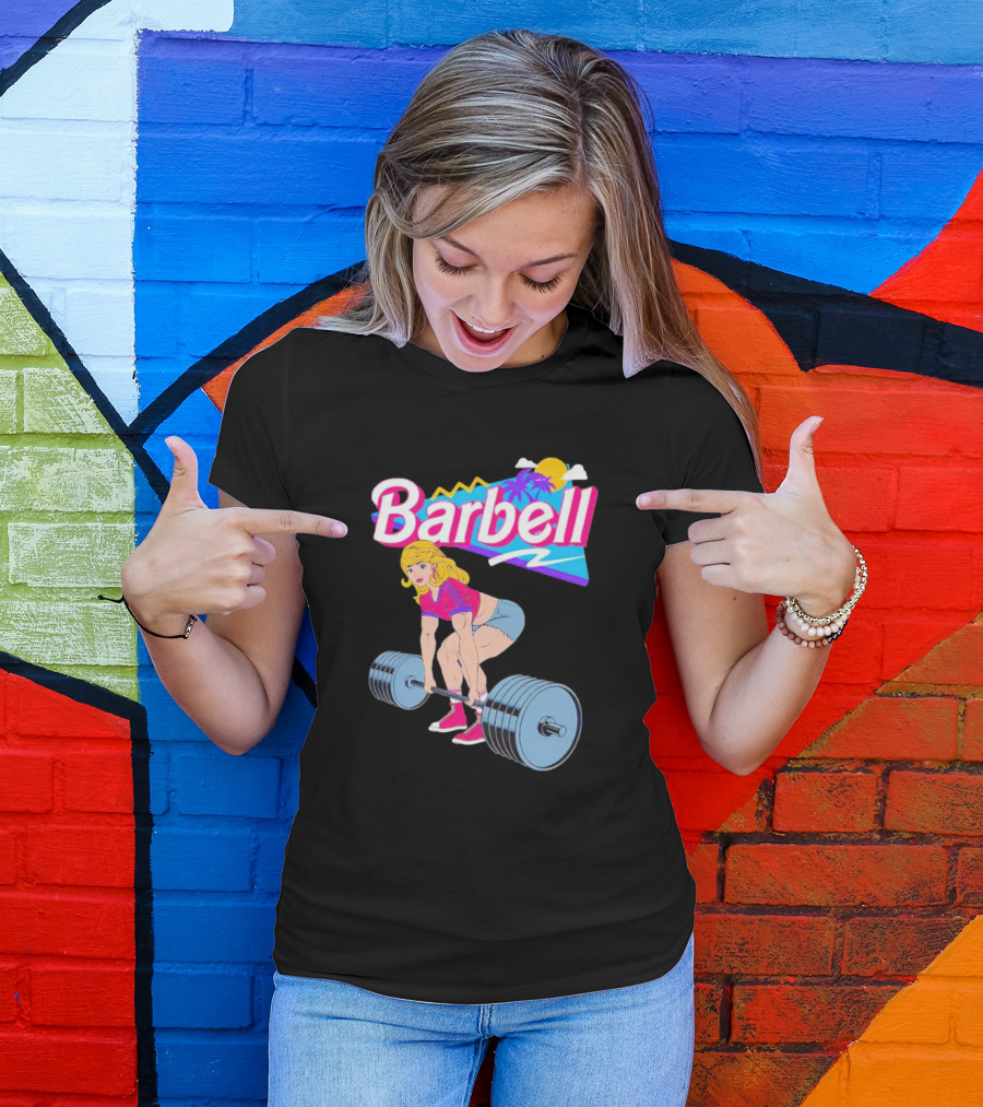 Barbie Barbell Gymer Retro Fitness T-Shirt
