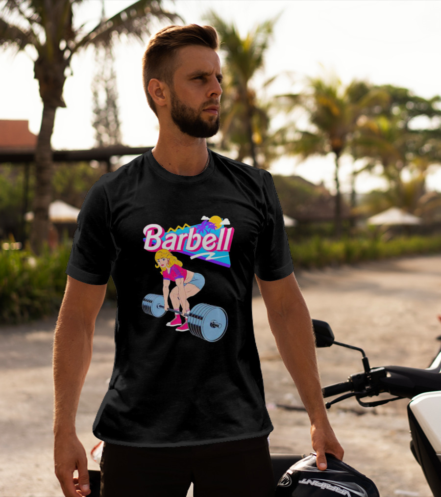 Barbie Barbell Gymer Retro Fitness T-Shirt