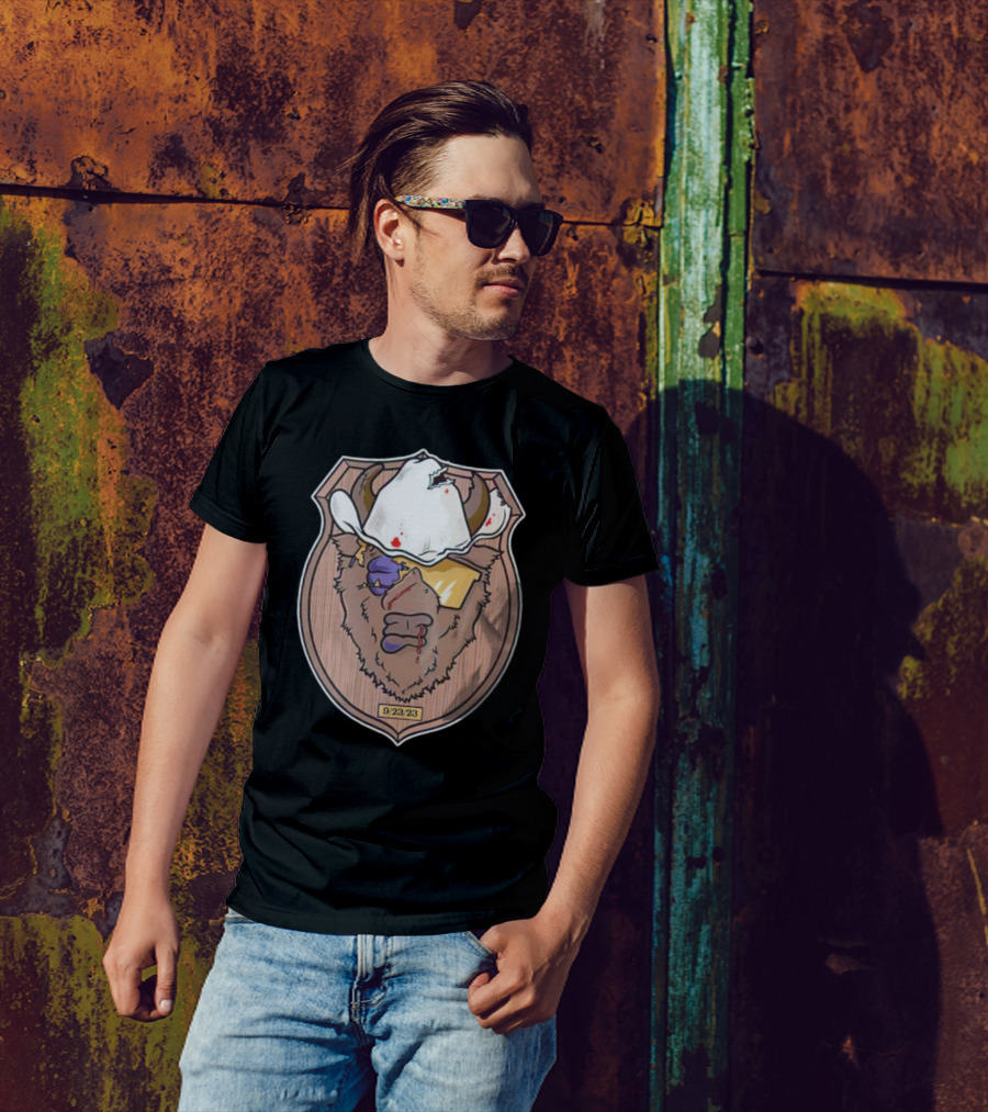 9/23/23 Cowboy Bison Face Shield T-Shirt
