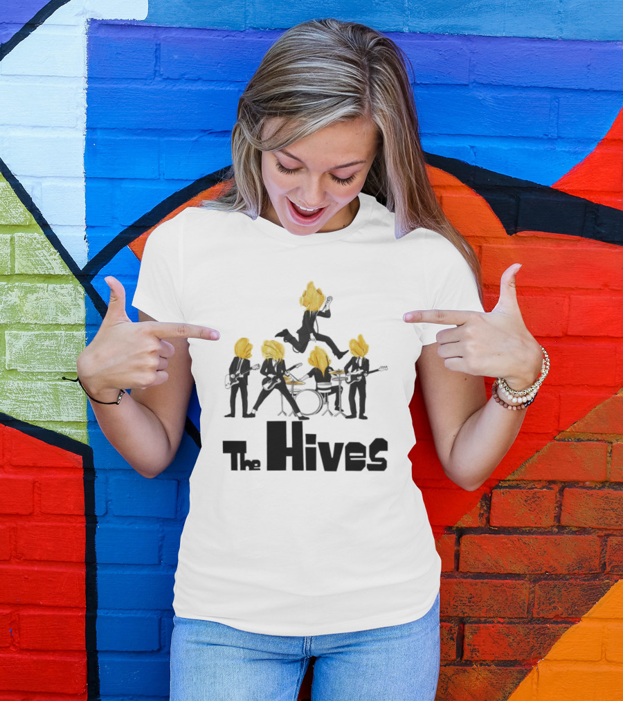 The Hives Band Silhouette With Yellow Heads T-Shirt