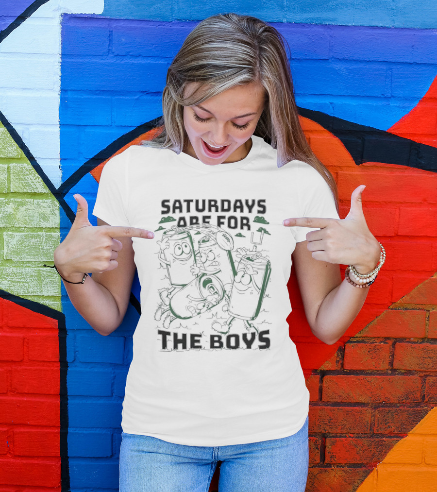 Saturdays Are For The Boys Cartoon Soda Cans T-Shirt