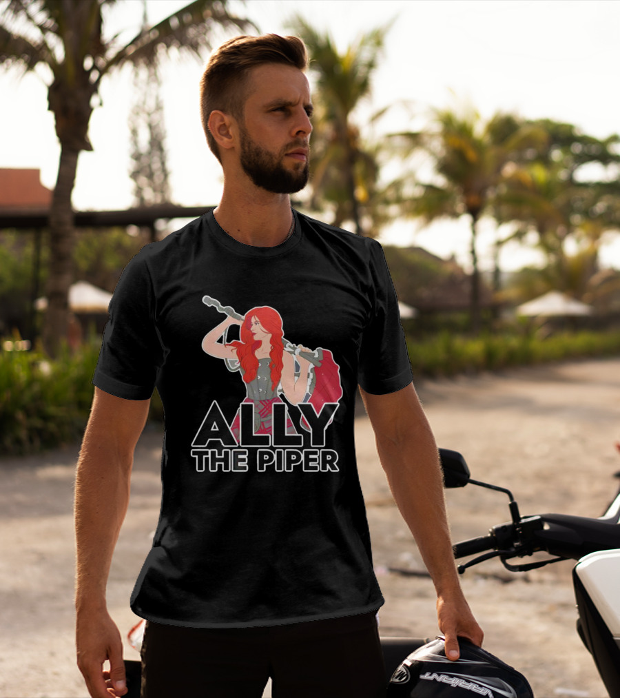 Ally The Piper Scottish Bagpipe Musician Redhead T-Shirt