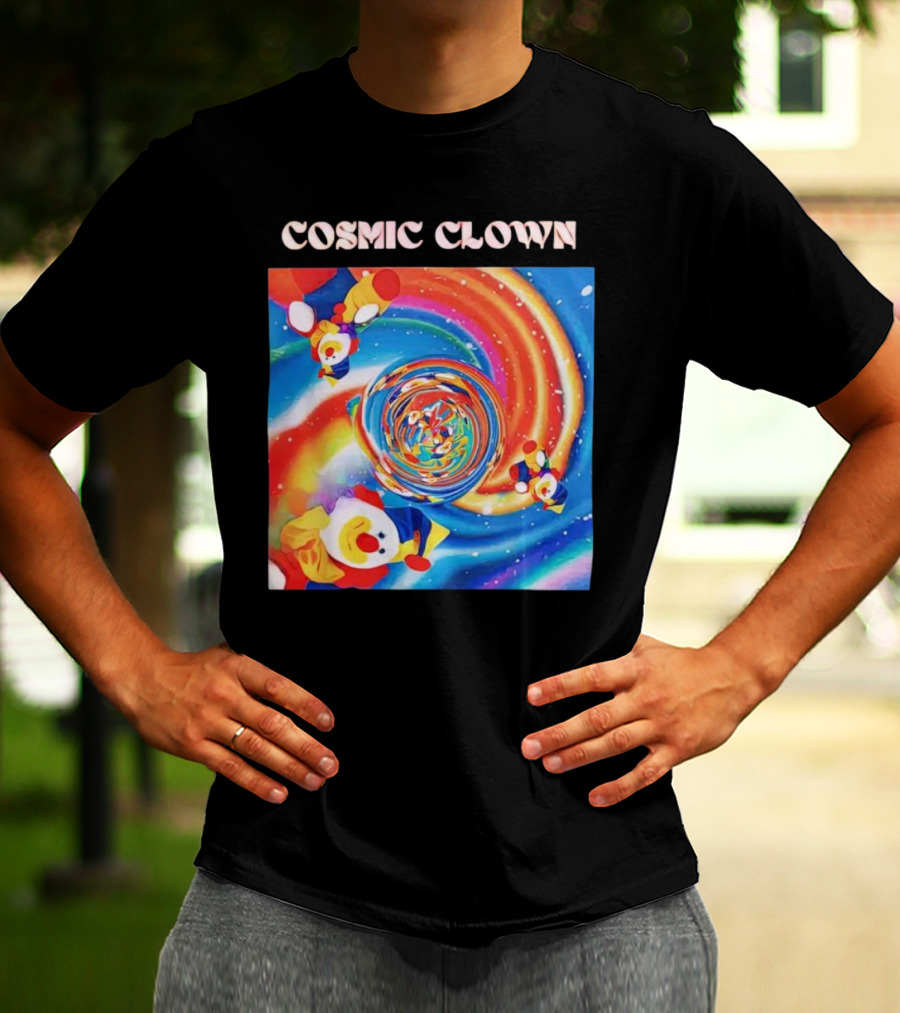 Cosmic Clown Whirlwind Of Colorful Jesters T-Shirt