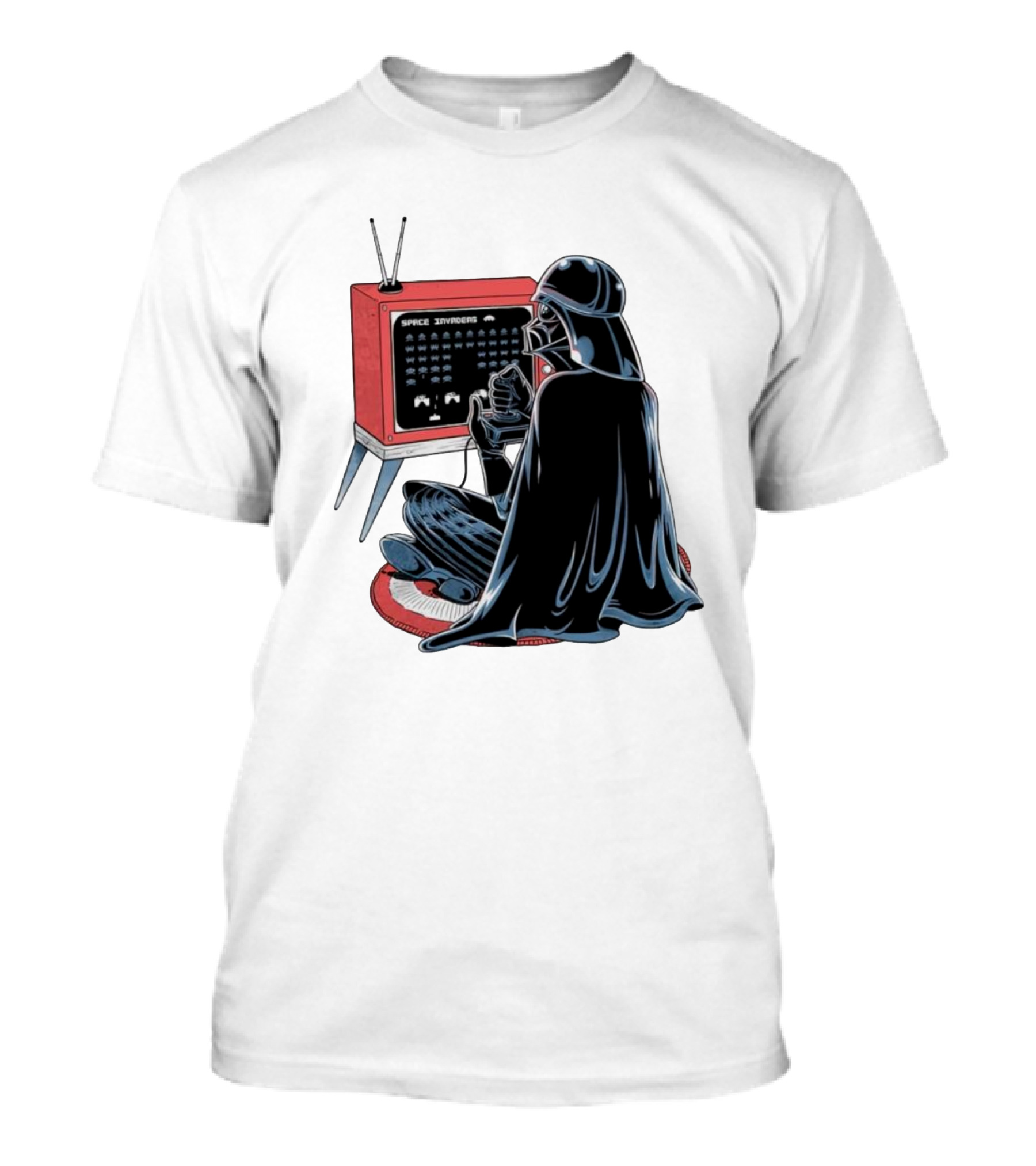 Darth Vader Playing Space Invaders Retro Gaming Scene T-Shirt
